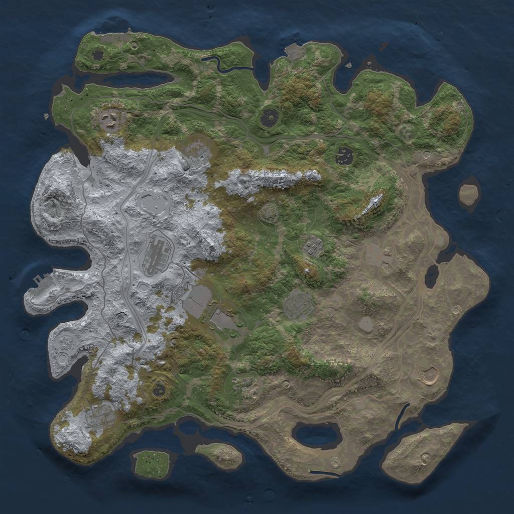 Rust Map: Procedural Map, Size: 4250, Seed: 1864046546, 19 Monuments