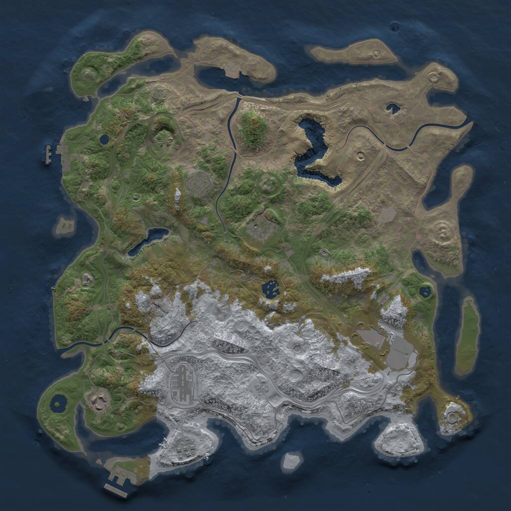Rust Map: Procedural Map, Size: 4250, Seed: 32589648, 13 Monuments