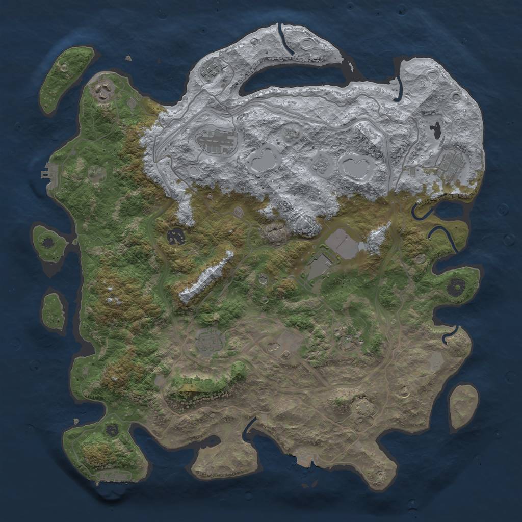 Rust Map: Procedural Map, Size: 4250, Seed: 1288730162, 17 Monuments