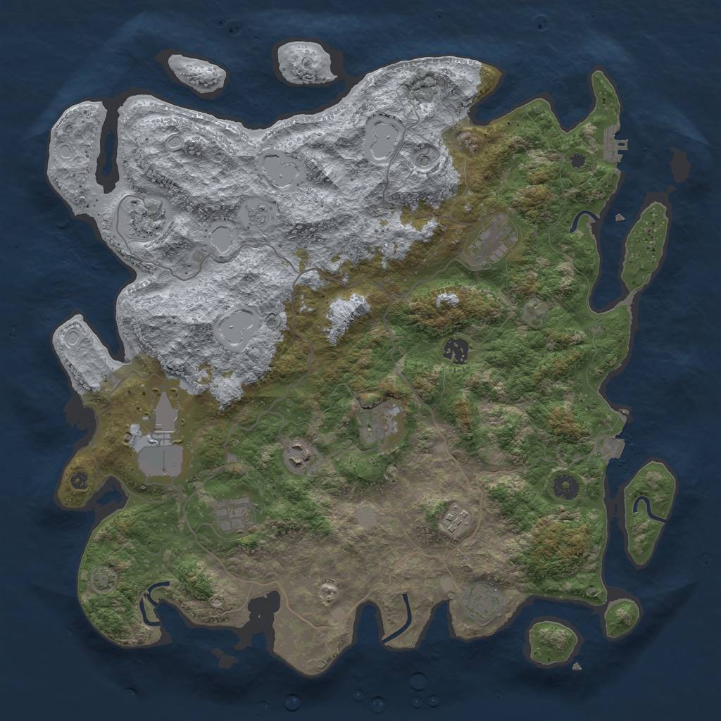 Rust Map: Procedural Map, Size: 4193, Seed: 62377, 16 Monuments