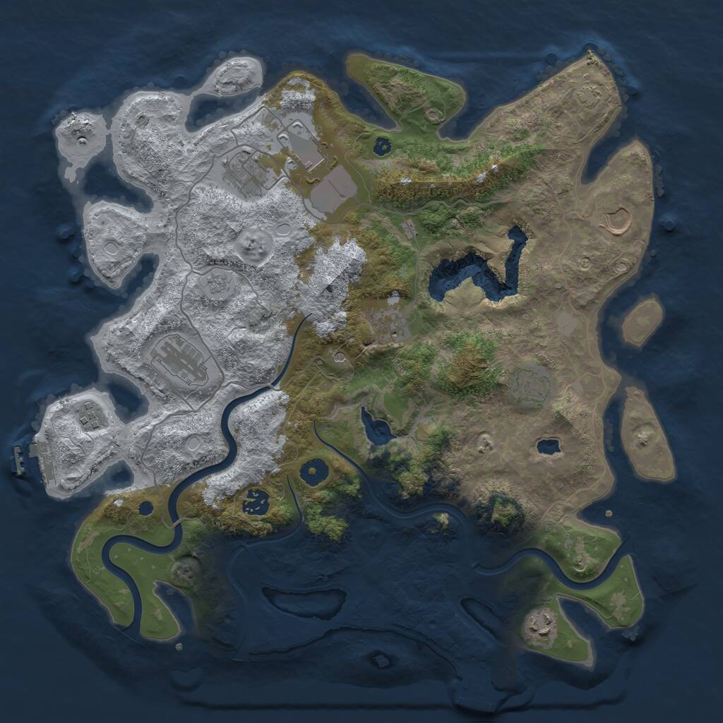 Rust Map: Procedural Map, Size: 4000, Seed: 952294699, 15 Monuments