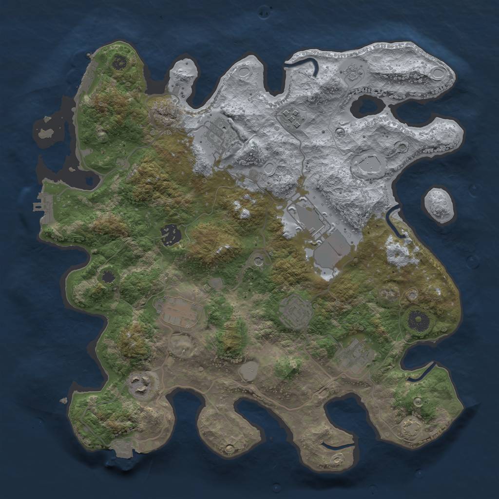 Rust Map: Procedural Map, Size: 3500, Seed: 2067660306, 16 Monuments