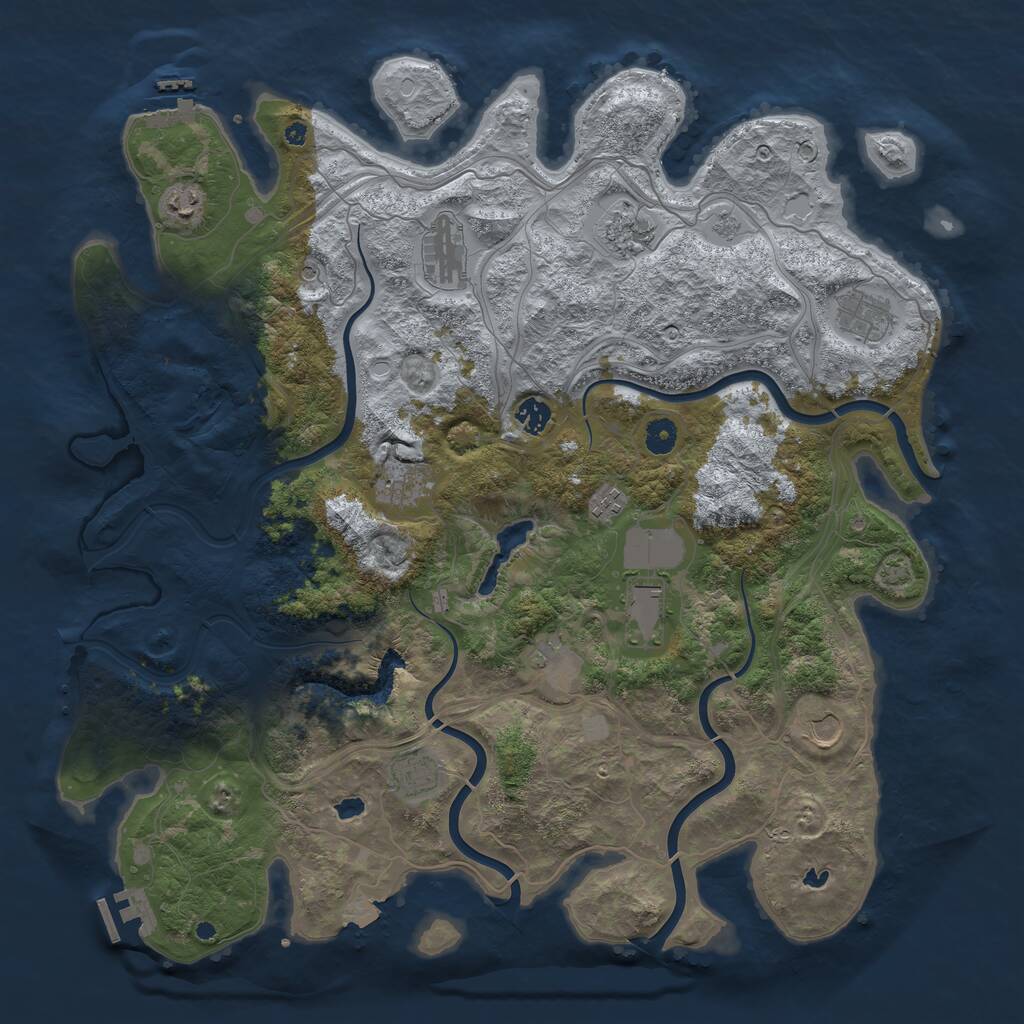Rust Map: Procedural Map, Size: 4500, Seed: 2226, 17 Monuments