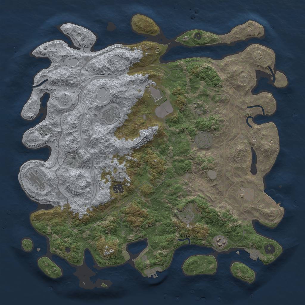 Rust Map: Procedural Map, Size: 4400, Seed: 12123434, 18 Monuments