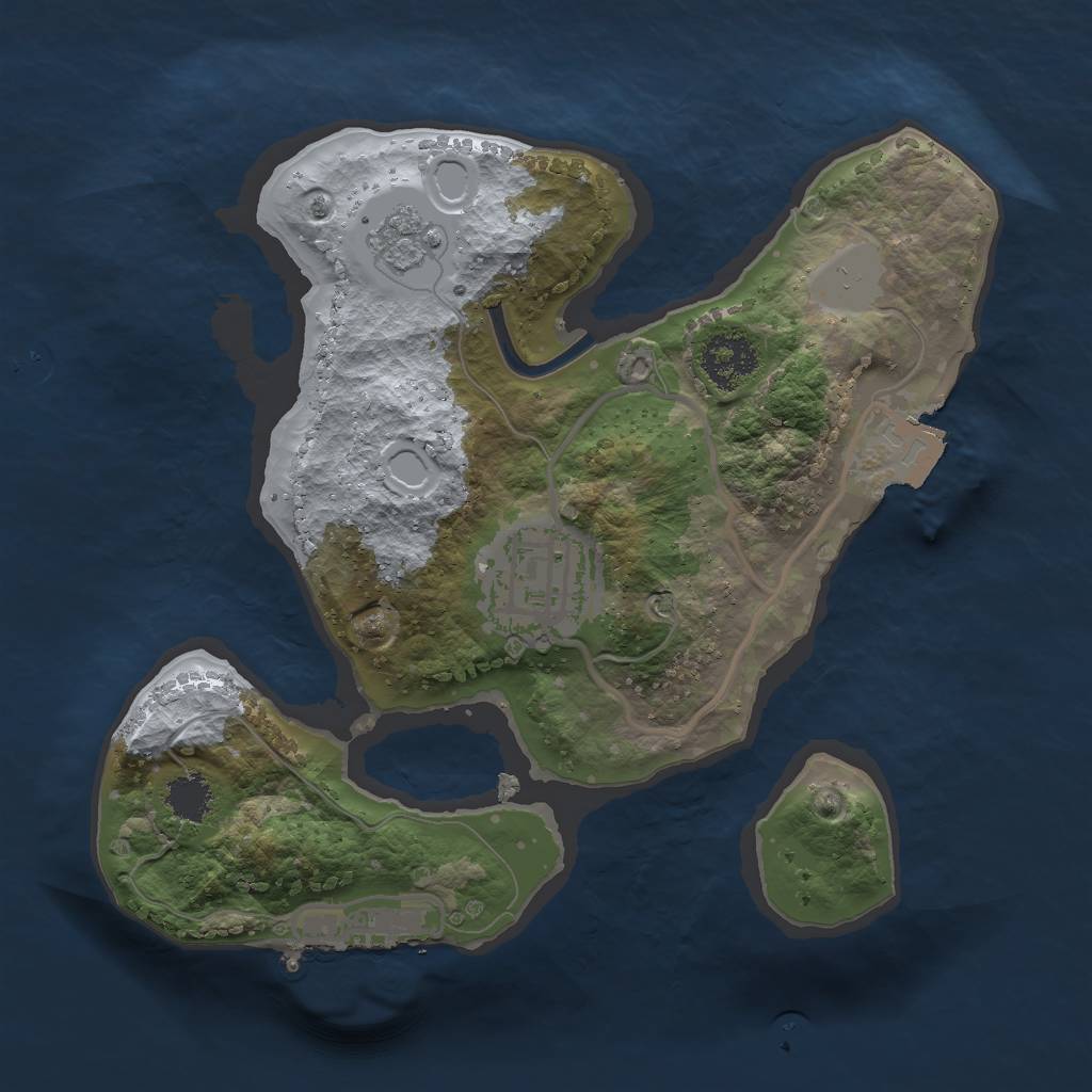 Rust Map: Procedural Map, Size: 2000, Seed: 368477409, 6 Monuments