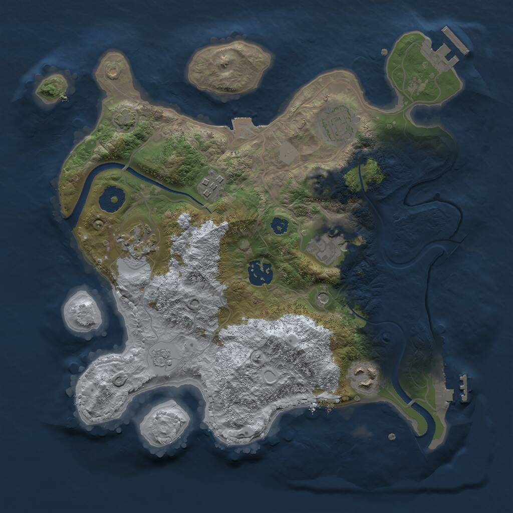 Rust Map: Procedural Map, Size: 3000, Seed: 652346788, 12 Monuments
