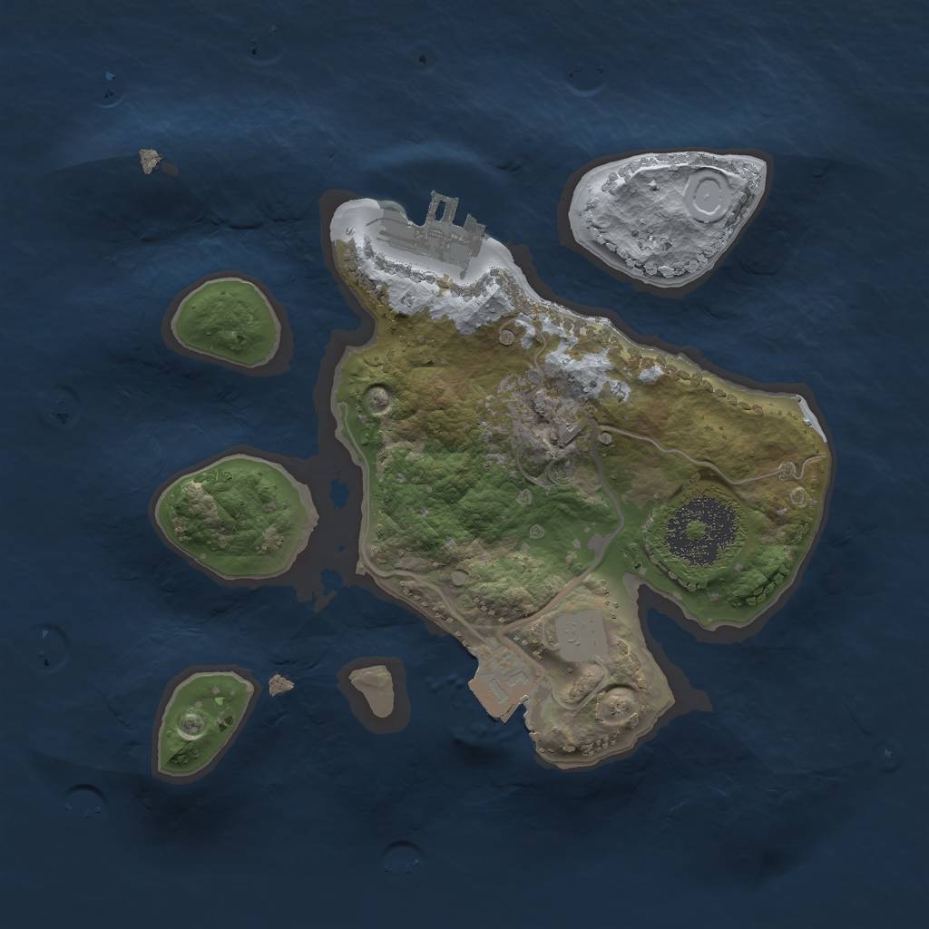 Rust Map: Procedural Map, Size: 2000, Seed: 960097199, 4 Monuments