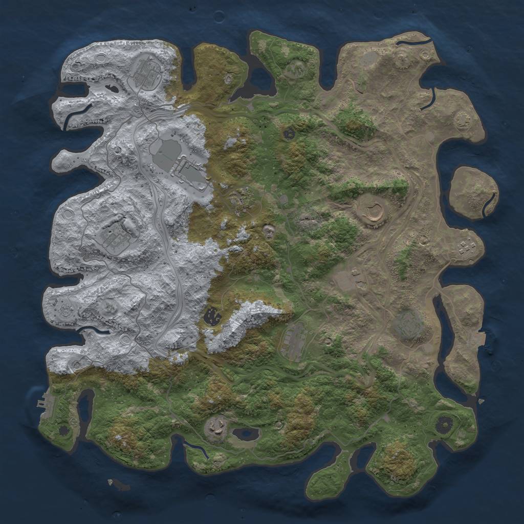 Rust Map: Procedural Map, Size: 4500, Seed: 108626257, 18 Monuments