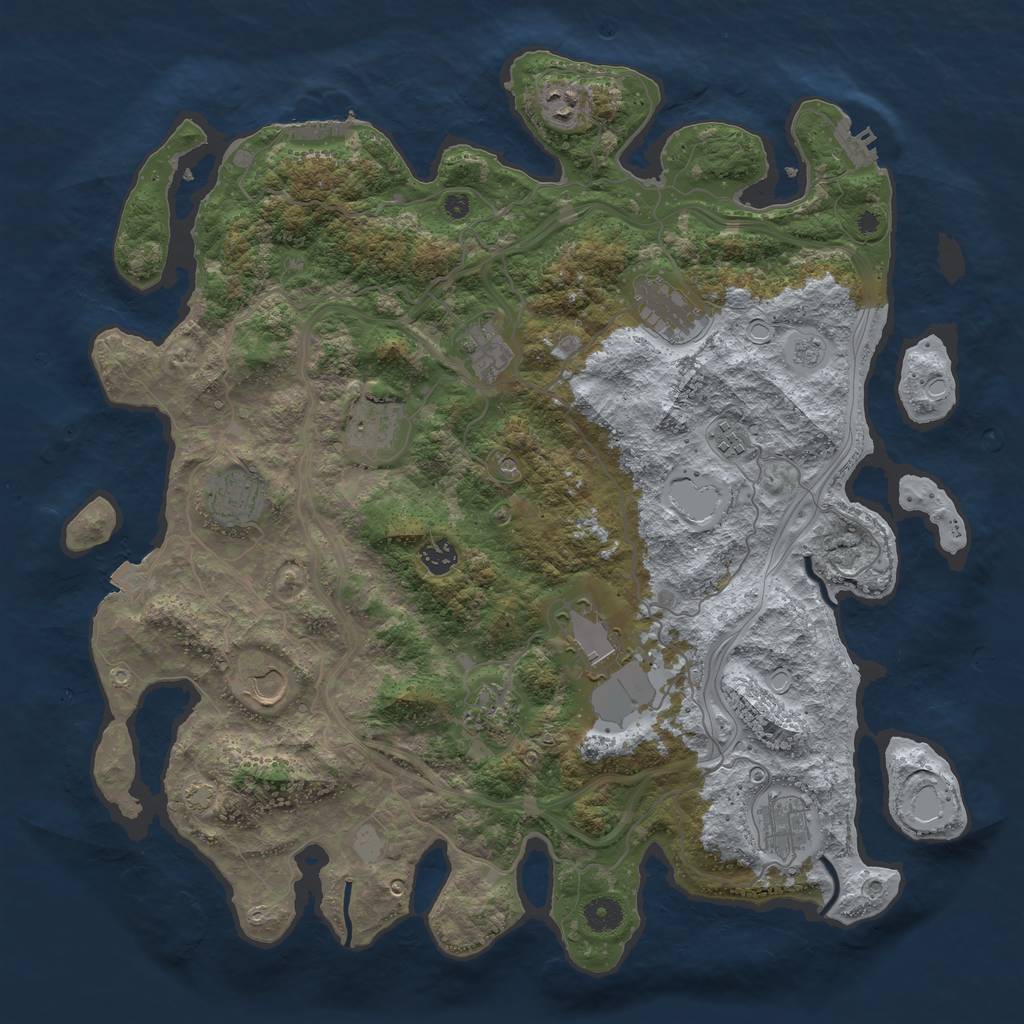 Rust Map: Procedural Map, Size: 4250, Seed: 1044482668, 19 Monuments