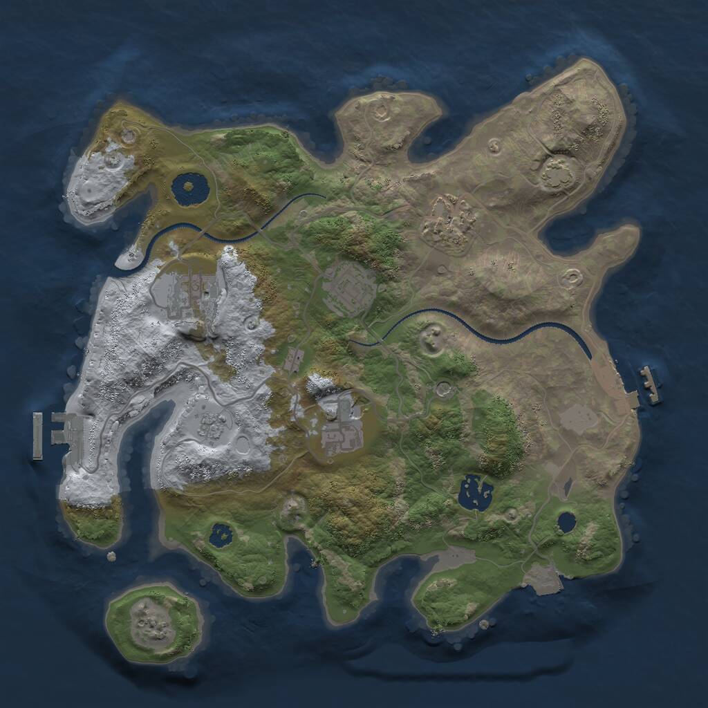 Rust Map: Procedural Map, Size: 3000, Seed: 997548166, 11 Monuments