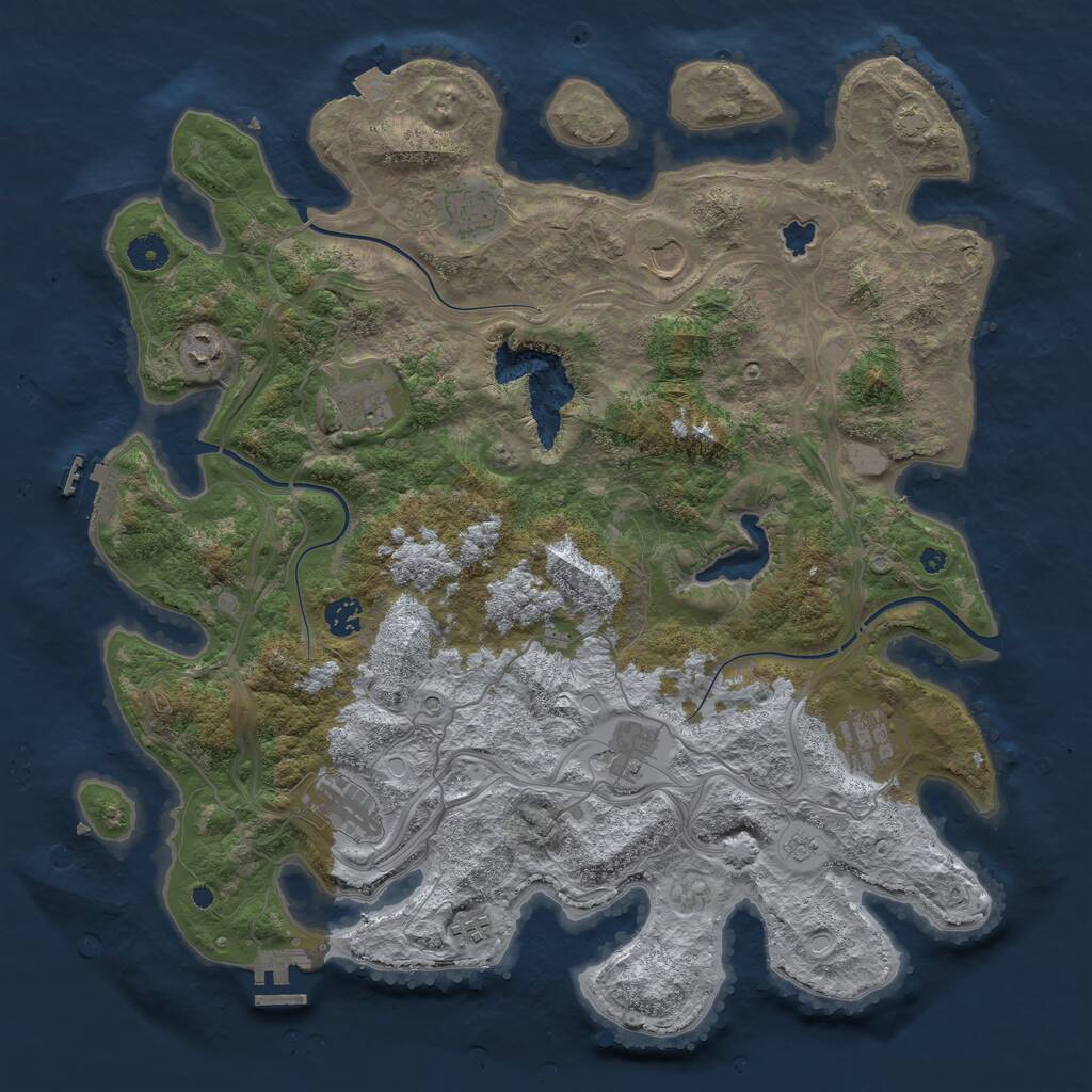 Rust Map: Procedural Map, Size: 4250, Seed: 771345598, 15 Monuments