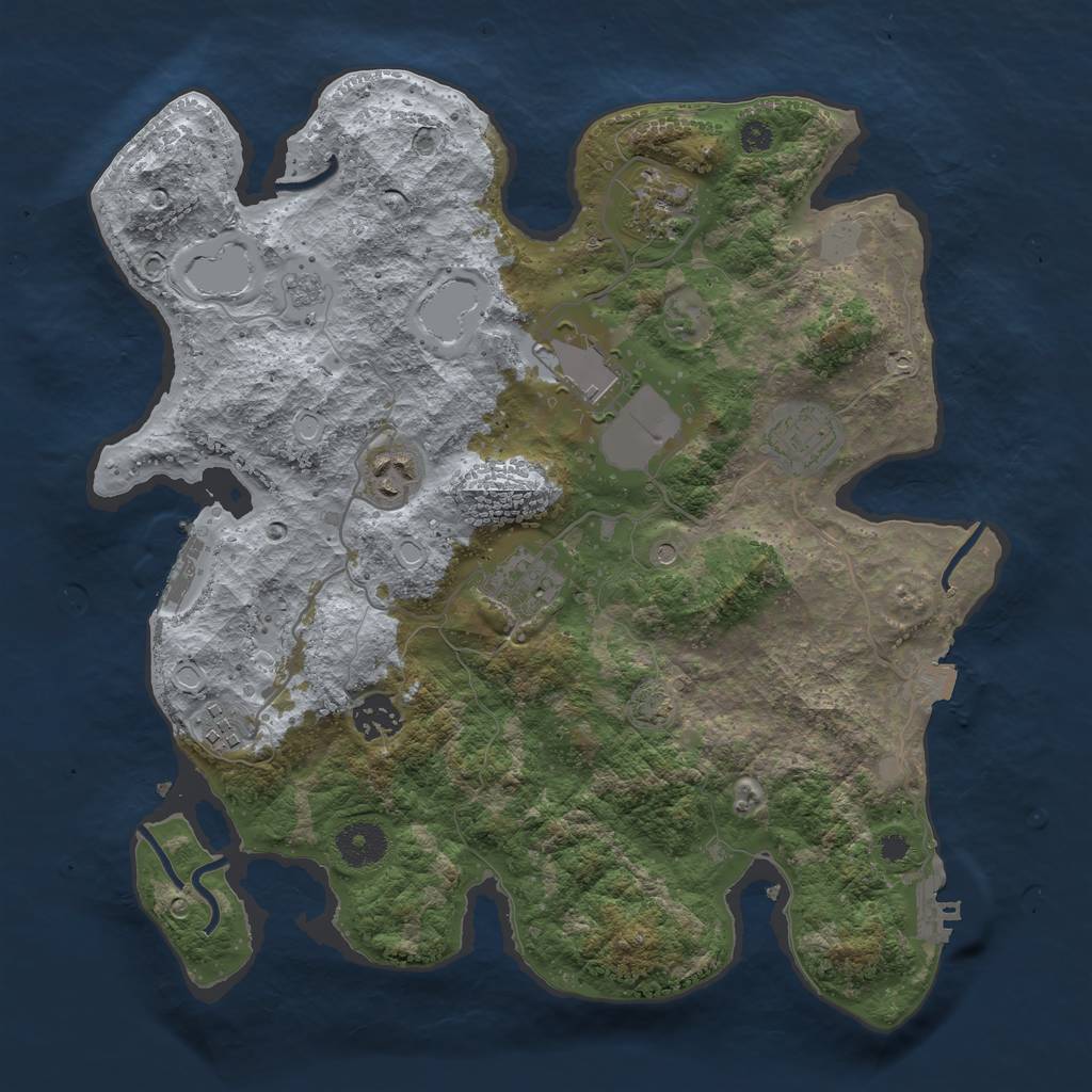Rust Map: Procedural Map, Size: 3500, Seed: 880102892, 15 Monuments