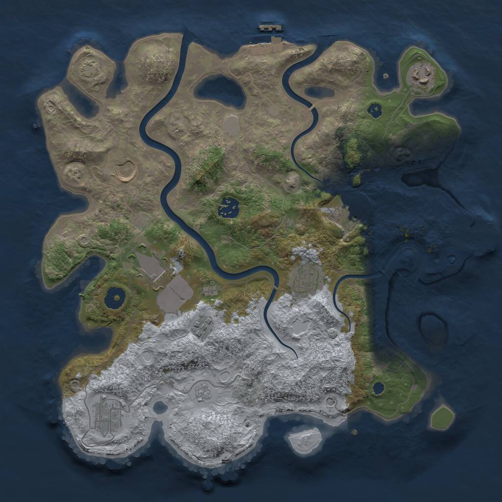 Rust Map: Procedural Map, Size: 3500, Seed: 99450204, 14 Monuments