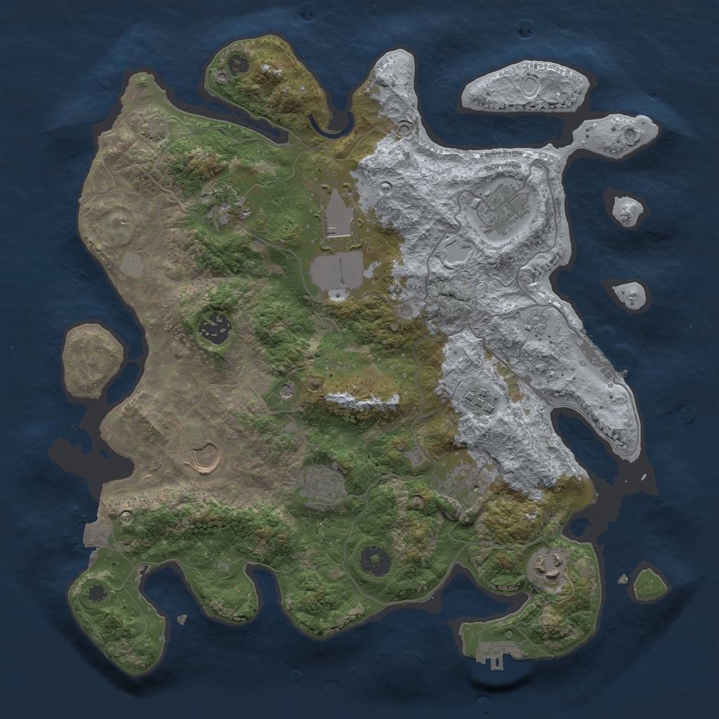 Rust Map: Procedural Map, Size: 3500, Seed: 82247469, 17 Monuments