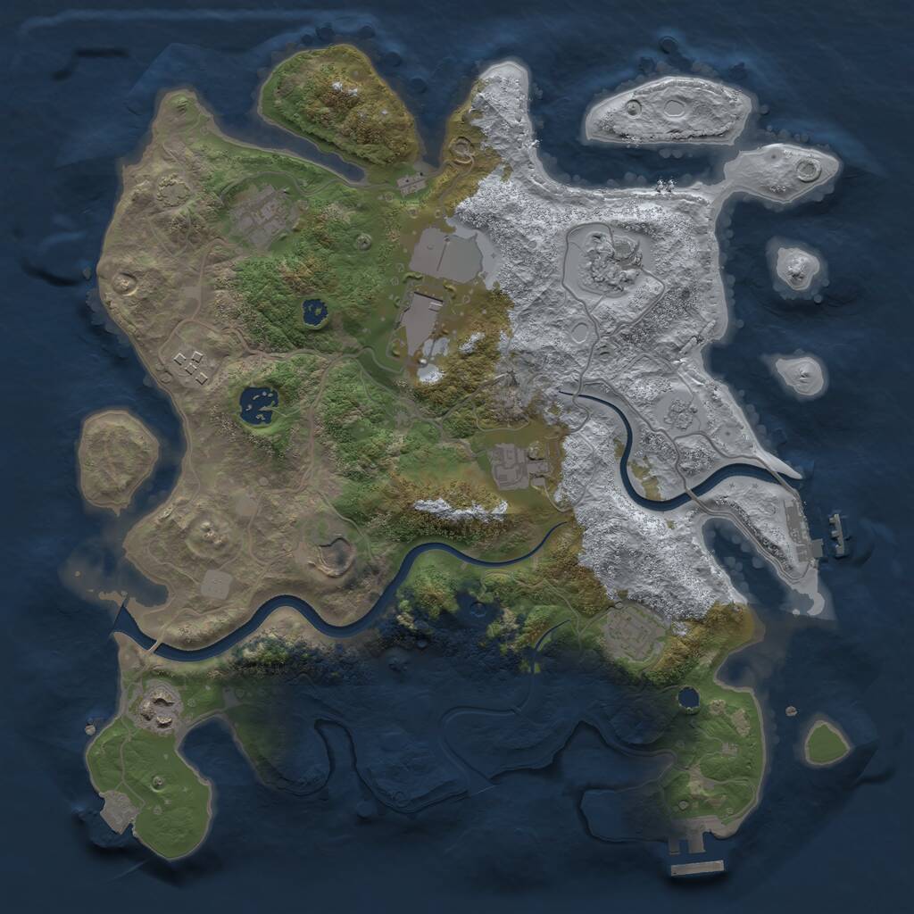 Rust Map: Procedural Map, Size: 3500, Seed: 82247469, 15 Monuments