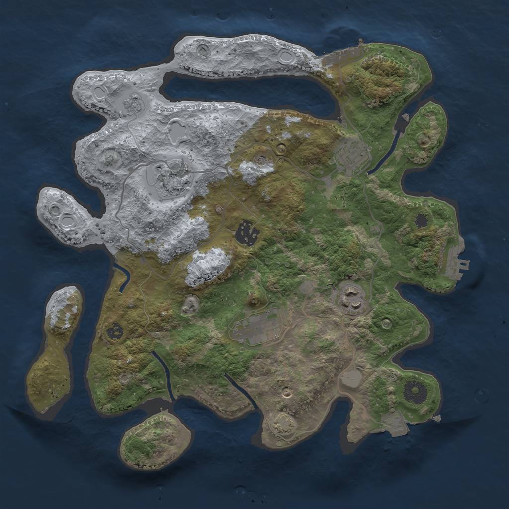 Rust Map: Procedural Map, Size: 3200, Seed: 28995180, 13 Monuments