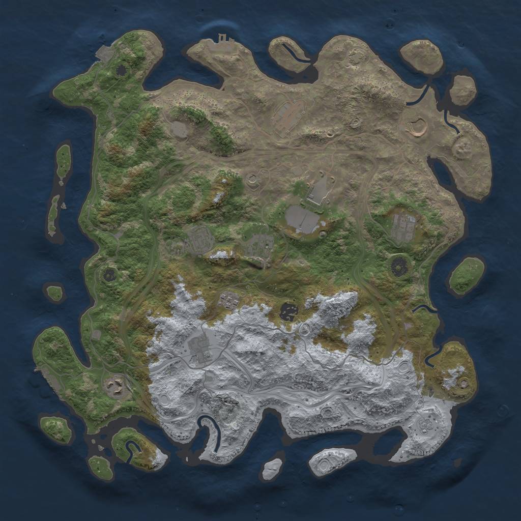 Rust Map: Procedural Map, Size: 4250, Seed: 1252066192, 18 Monuments