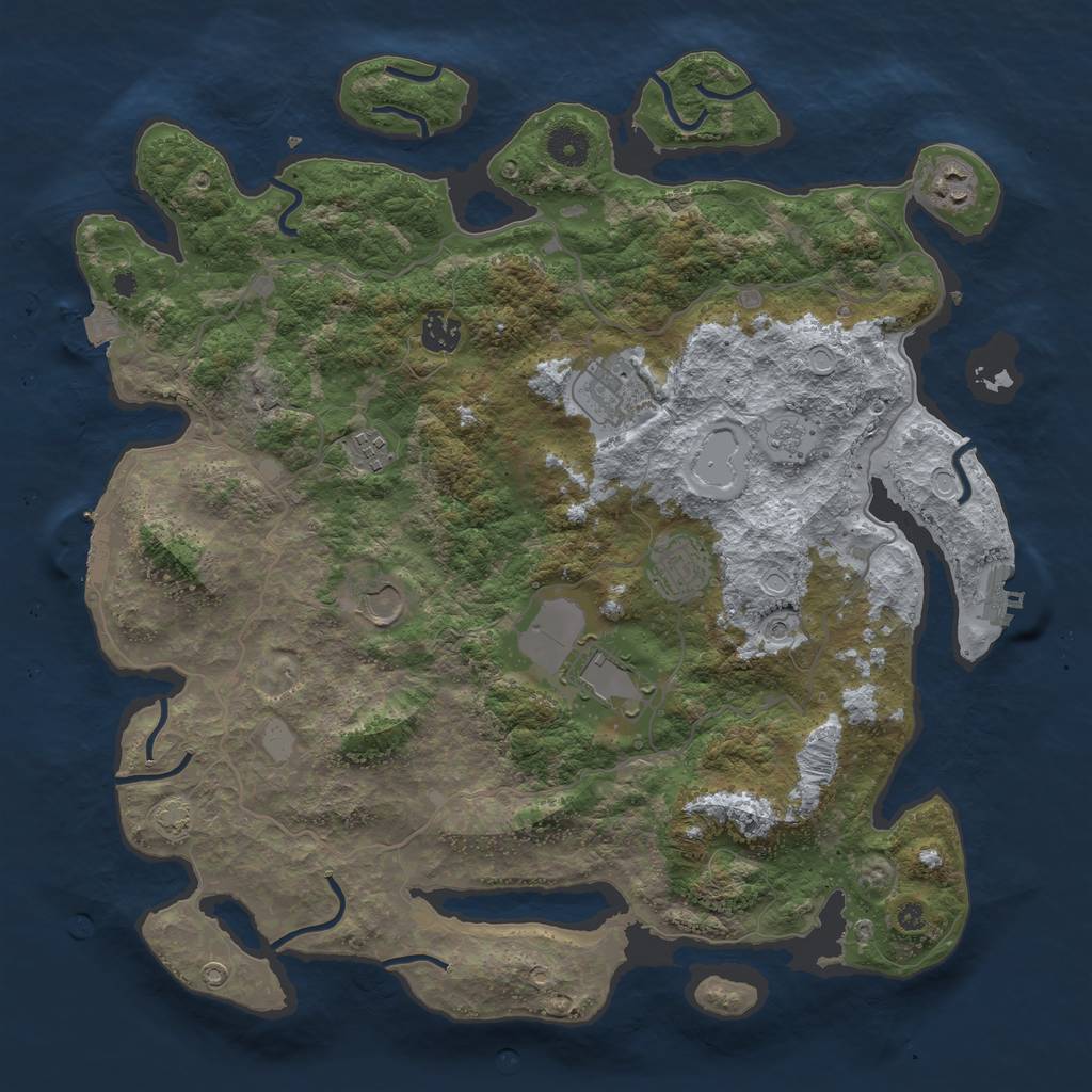 Rust Map: Procedural Map, Size: 4000, Seed: 143466786, 15 Monuments