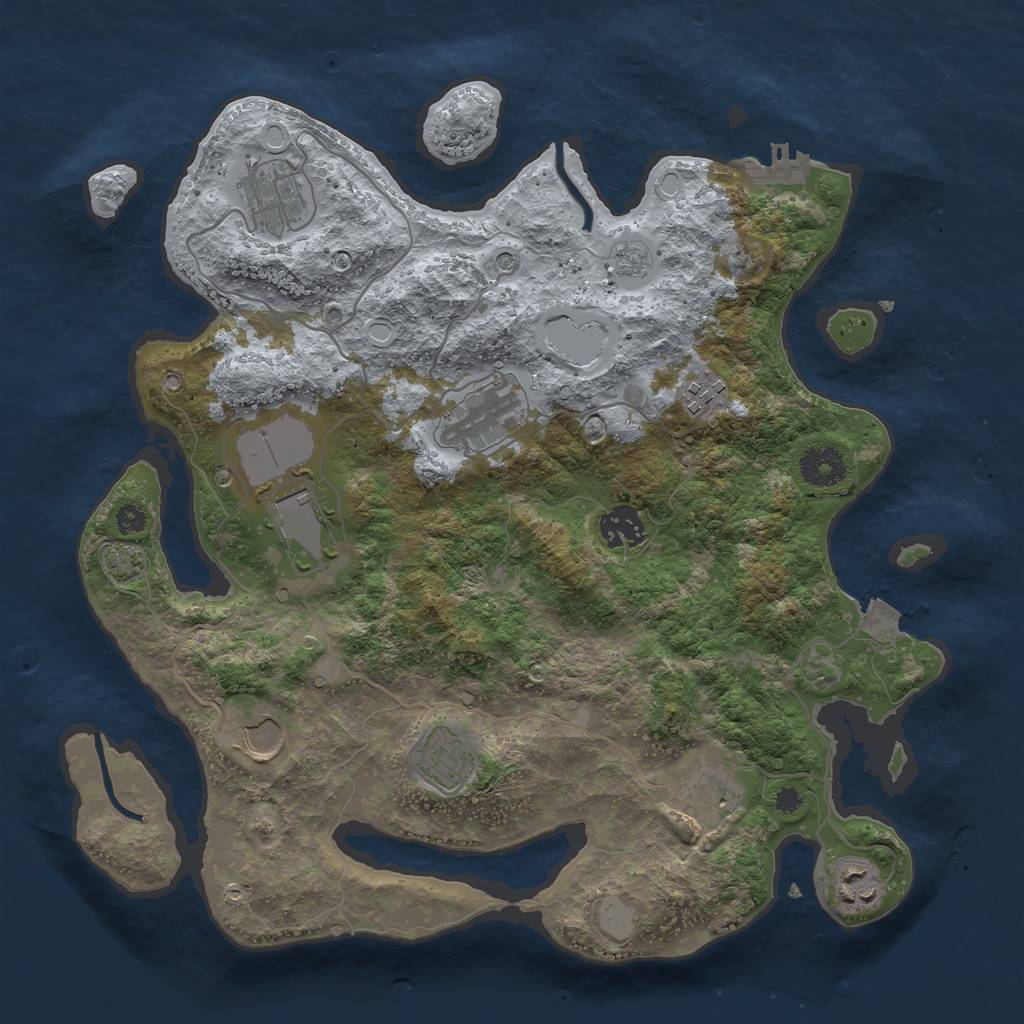 Rust Map: Procedural Map, Size: 3500, Seed: 2017183264, 16 Monuments