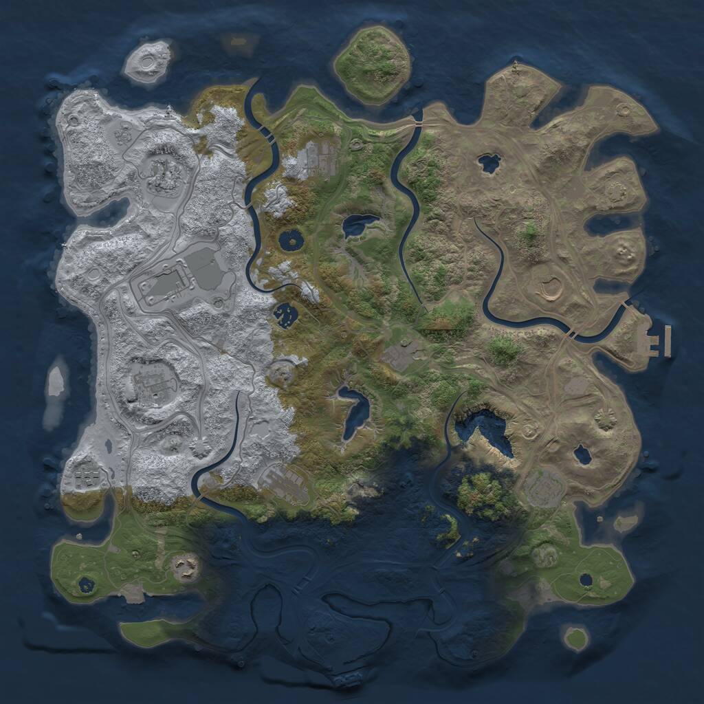 Rust Map: Procedural Map, Size: 4500, Seed: 32827671, 17 Monuments