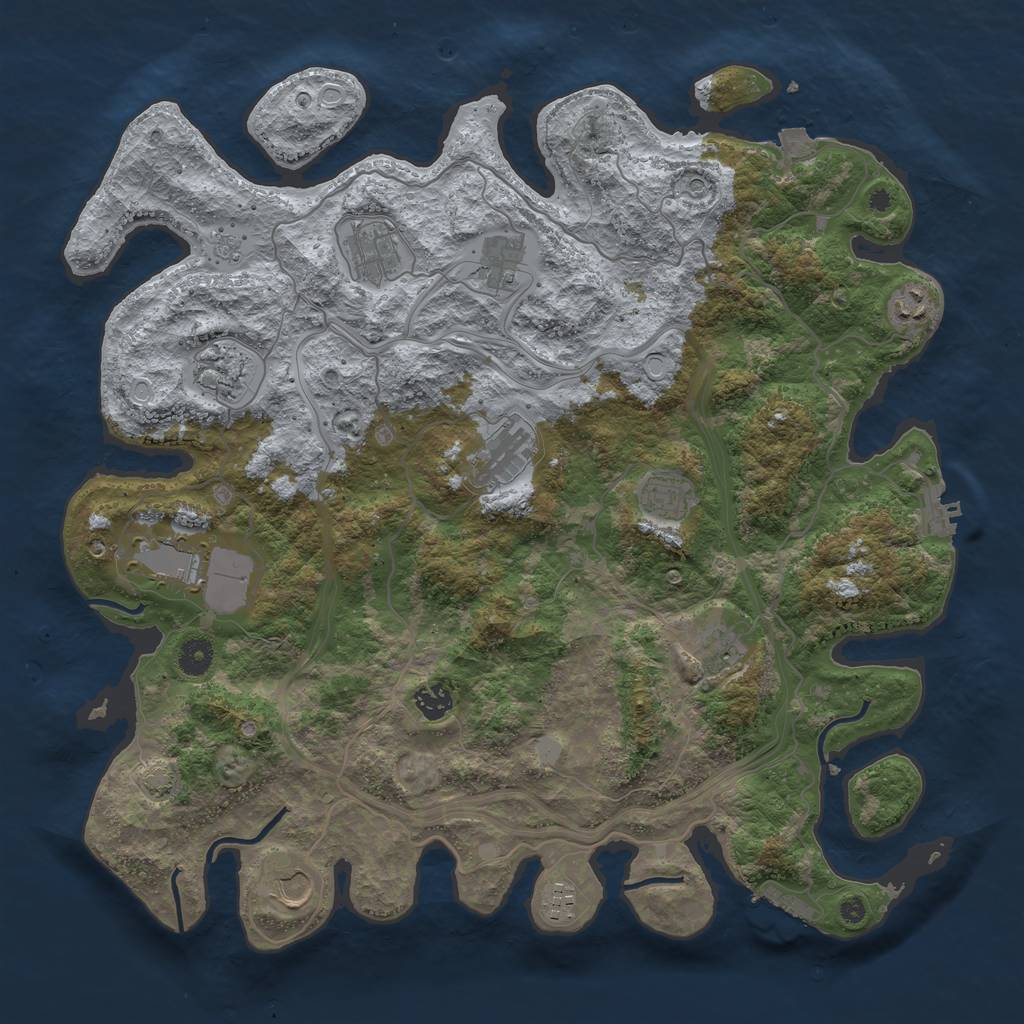 Rust Map: Procedural Map, Size: 4250, Seed: 536711376, 19 Monuments