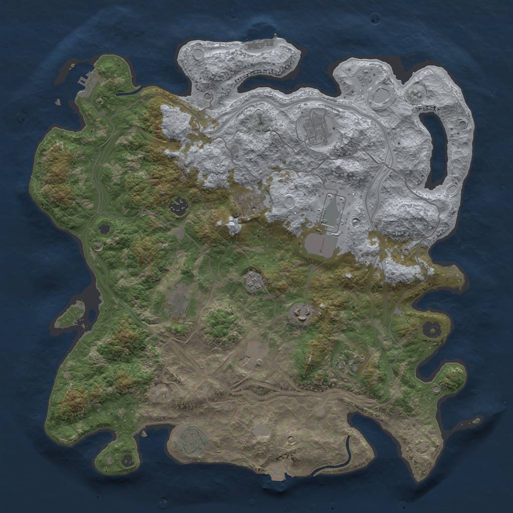 Rust Map: Procedural Map, Size: 4250, Seed: 55896824, 18 Monuments