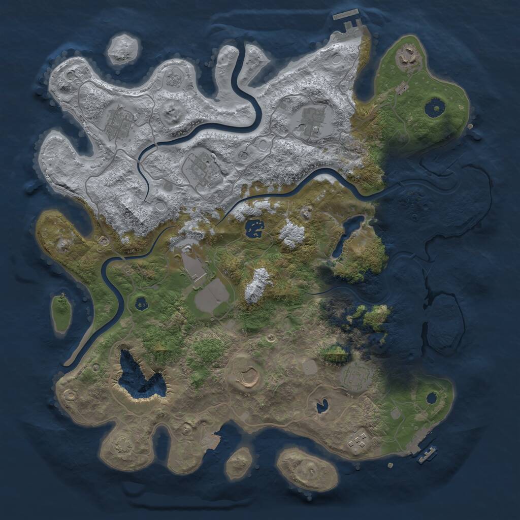Rust Map: Procedural Map, Size: 4000, Seed: 1623223518, 15 Monuments