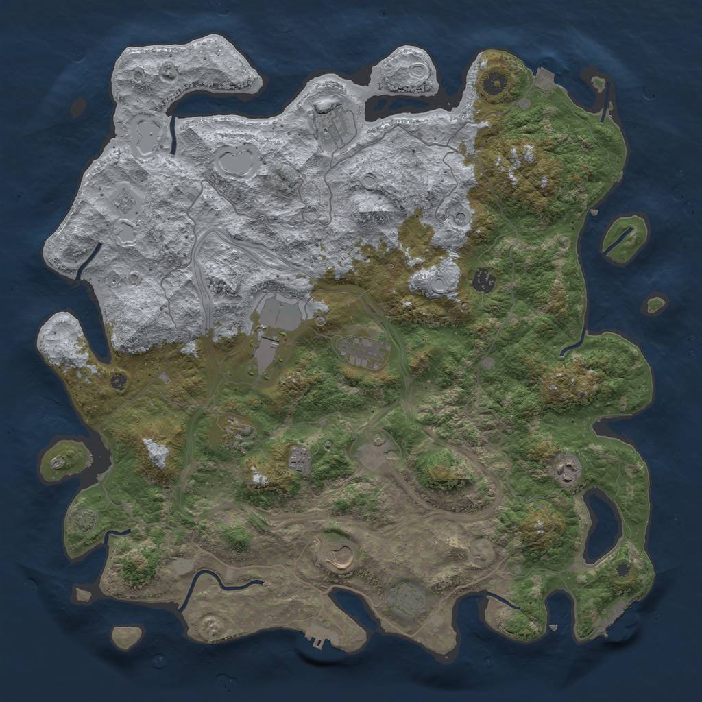 Rust Map: Procedural Map, Size: 4500, Seed: 679037485, 18 Monuments