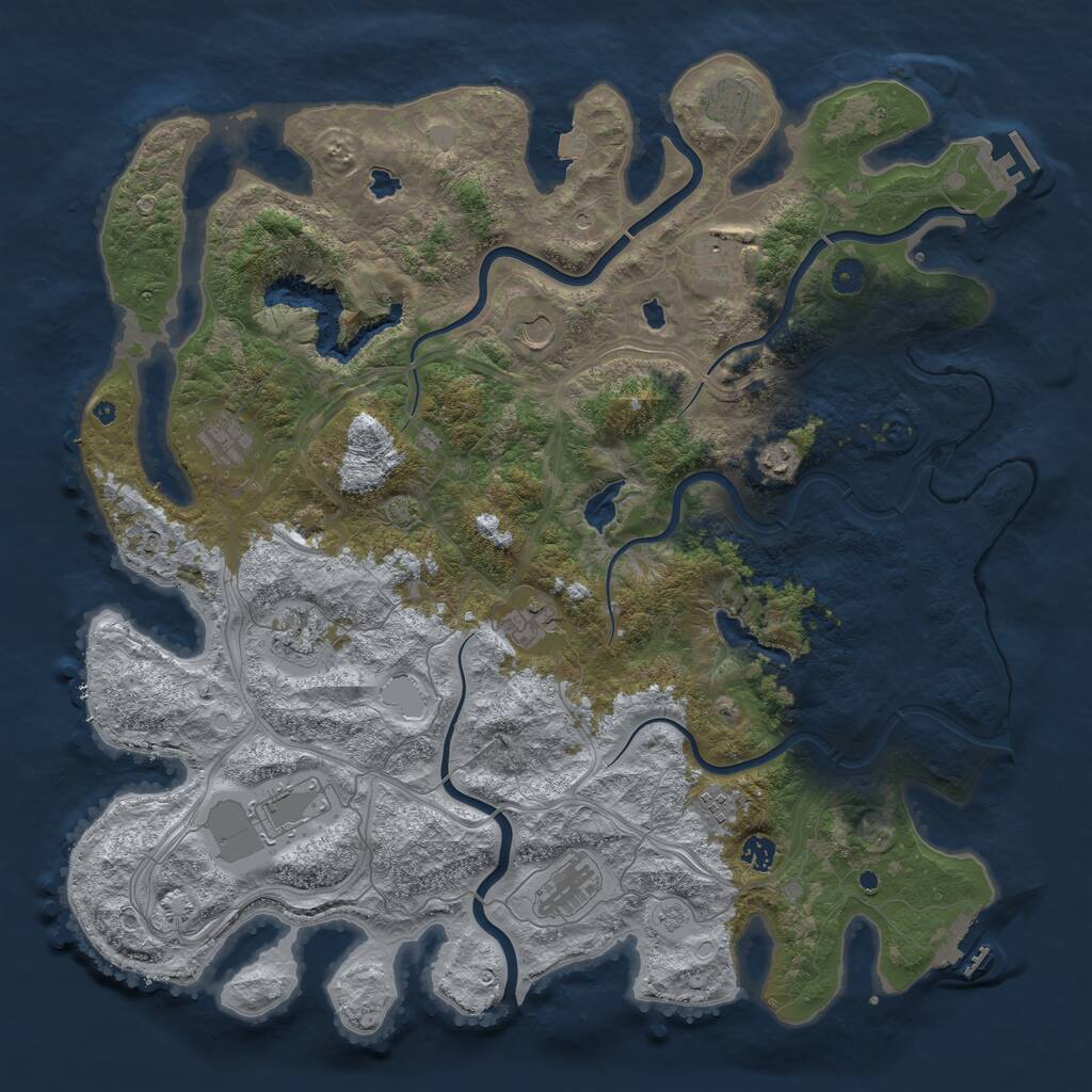 Rust Map: Procedural Map, Size: 4800, Seed: 1108947828, 17 Monuments