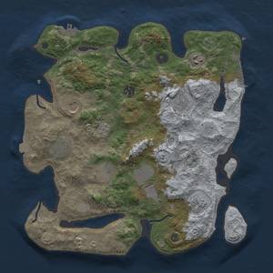 Thumbnail Rust Map: Procedural Map, Size: 3500, Seed: 551131133, 17 Monuments