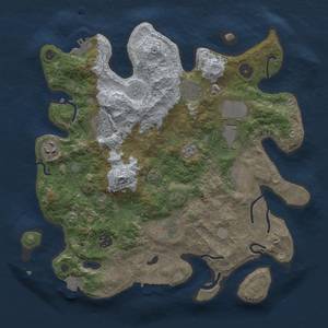 Thumbnail Rust Map: Procedural Map, Size: 3500, Seed: 17741, 16 Monuments