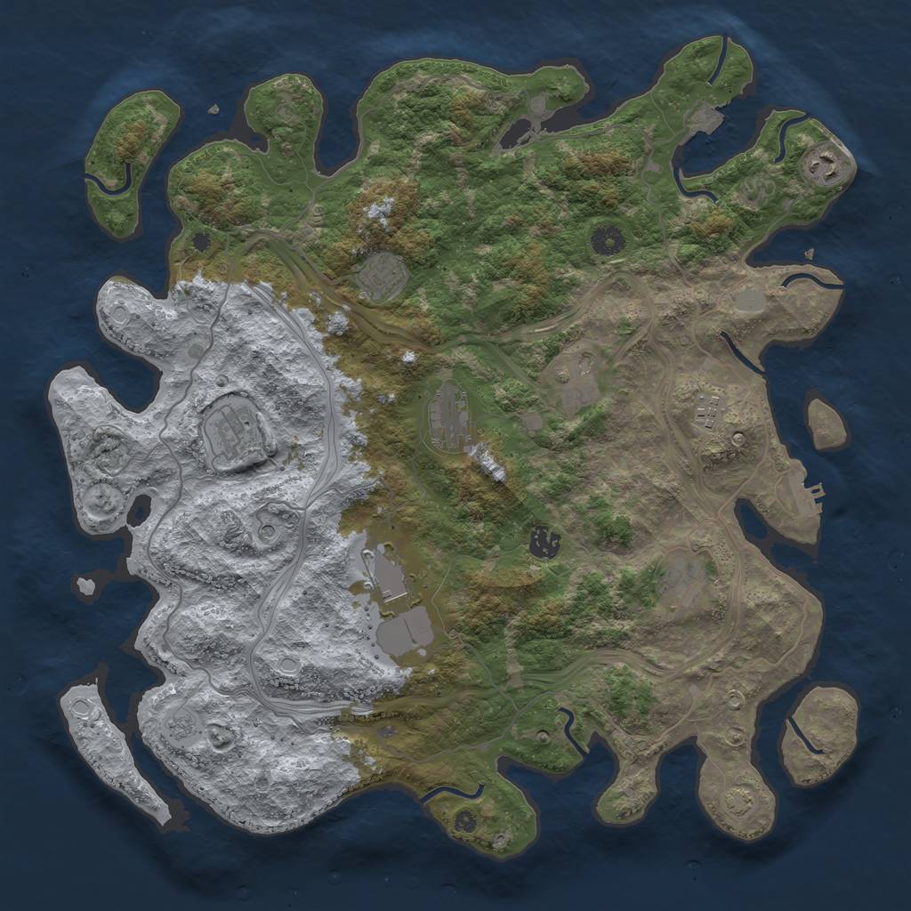 Rust Map: Procedural Map, Size: 4250, Seed: 95306403, 16 Monuments