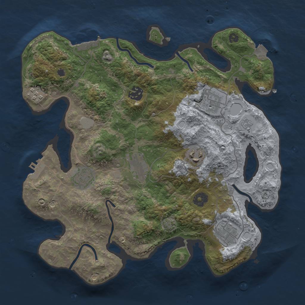 Rust Map: Procedural Map, Size: 3150, Seed: 1550, 14 Monuments
