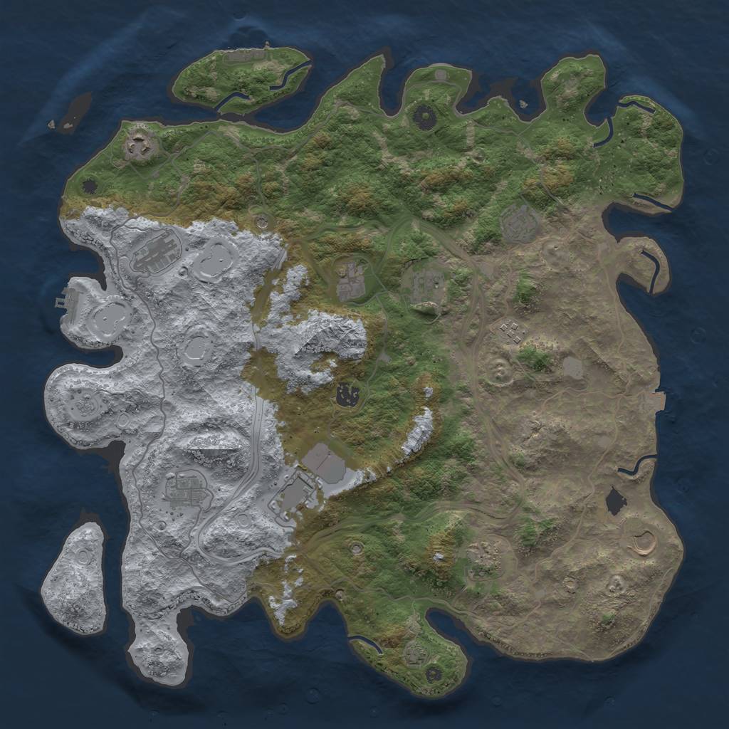 Rust Map: Procedural Map, Size: 4500, Seed: 18883022, 19 Monuments