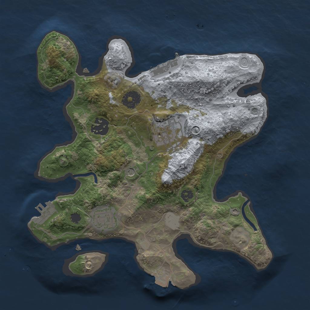 Rust Map: Procedural Map, Size: 2600, Seed: 1507052919, 9 Monuments