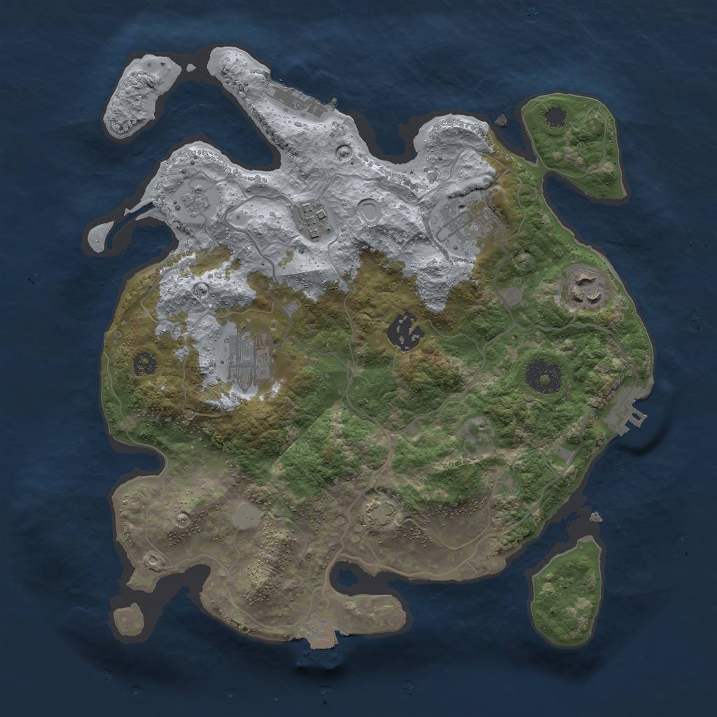 Rust Map: Procedural Map, Size: 3000, Seed: 10699, 12 Monuments