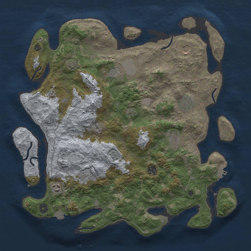 Rust Map: Procedural Map, Size: 4000, Seed: 725, 15 Monuments