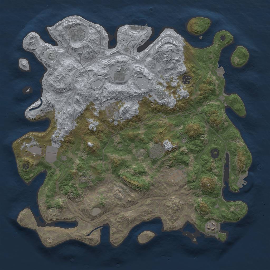 Rust Map: Procedural Map, Size: 4250, Seed: 146734997, 18 Monuments