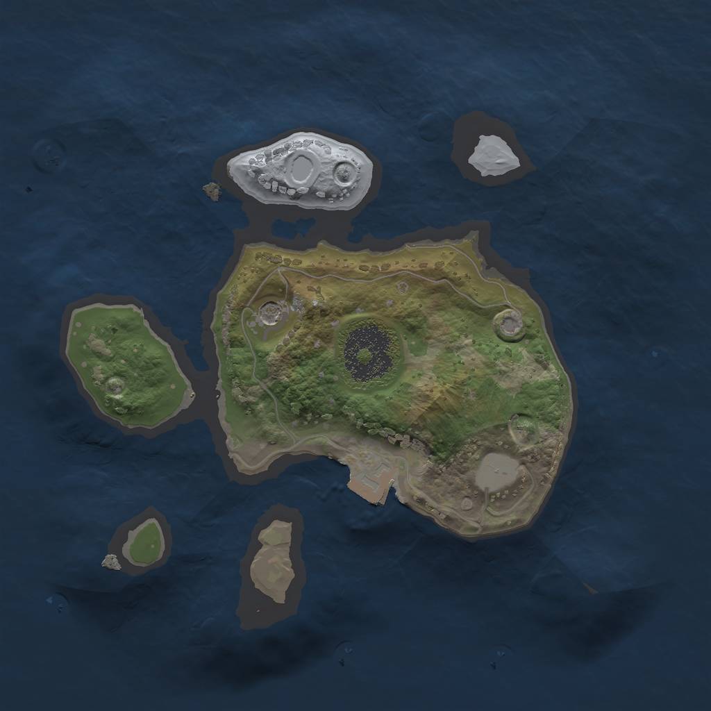 Rust Map: Procedural Map, Size: 2000, Seed: 17876, 4 Monuments
