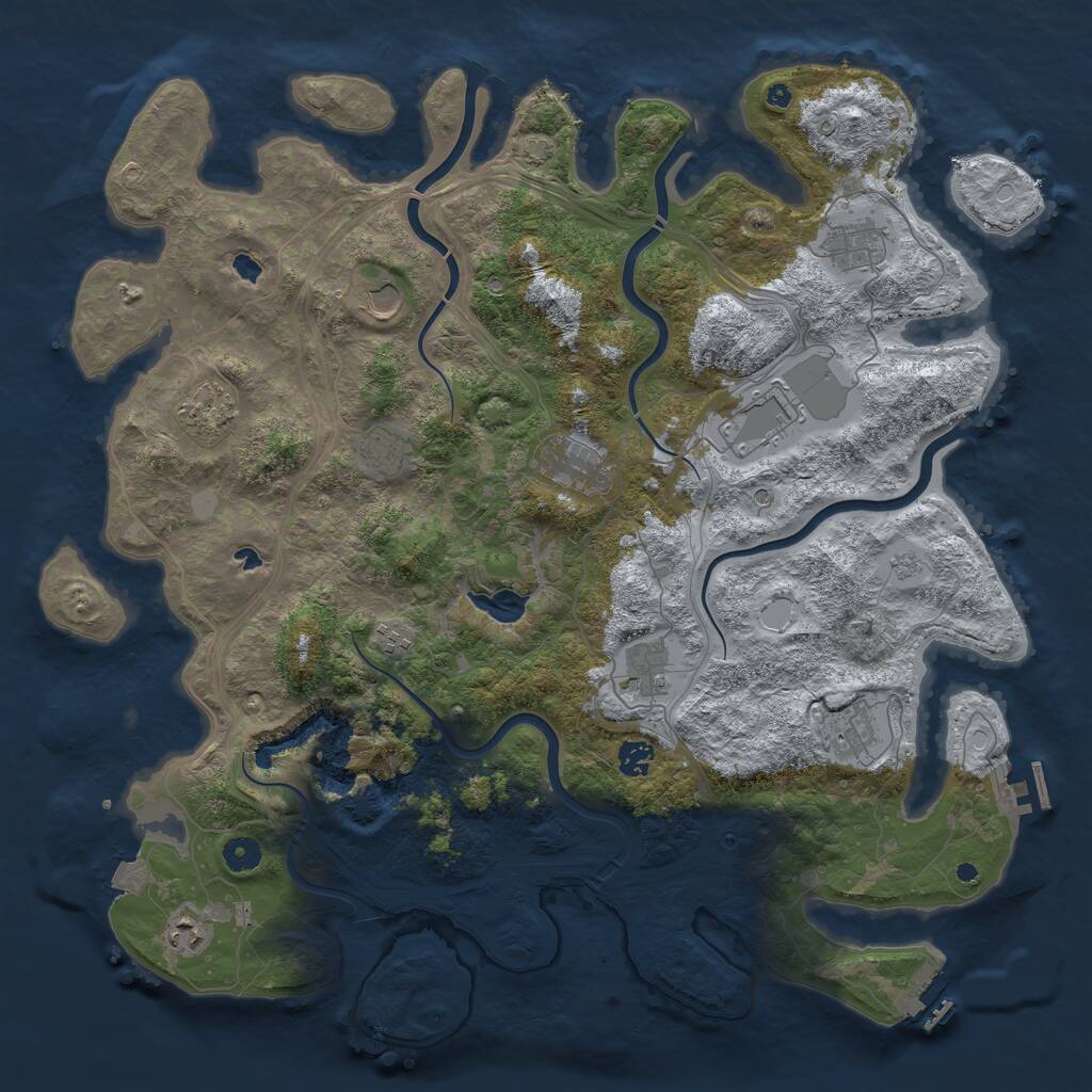 Rust Map: Procedural Map, Size: 4500, Seed: 81621, 17 Monuments
