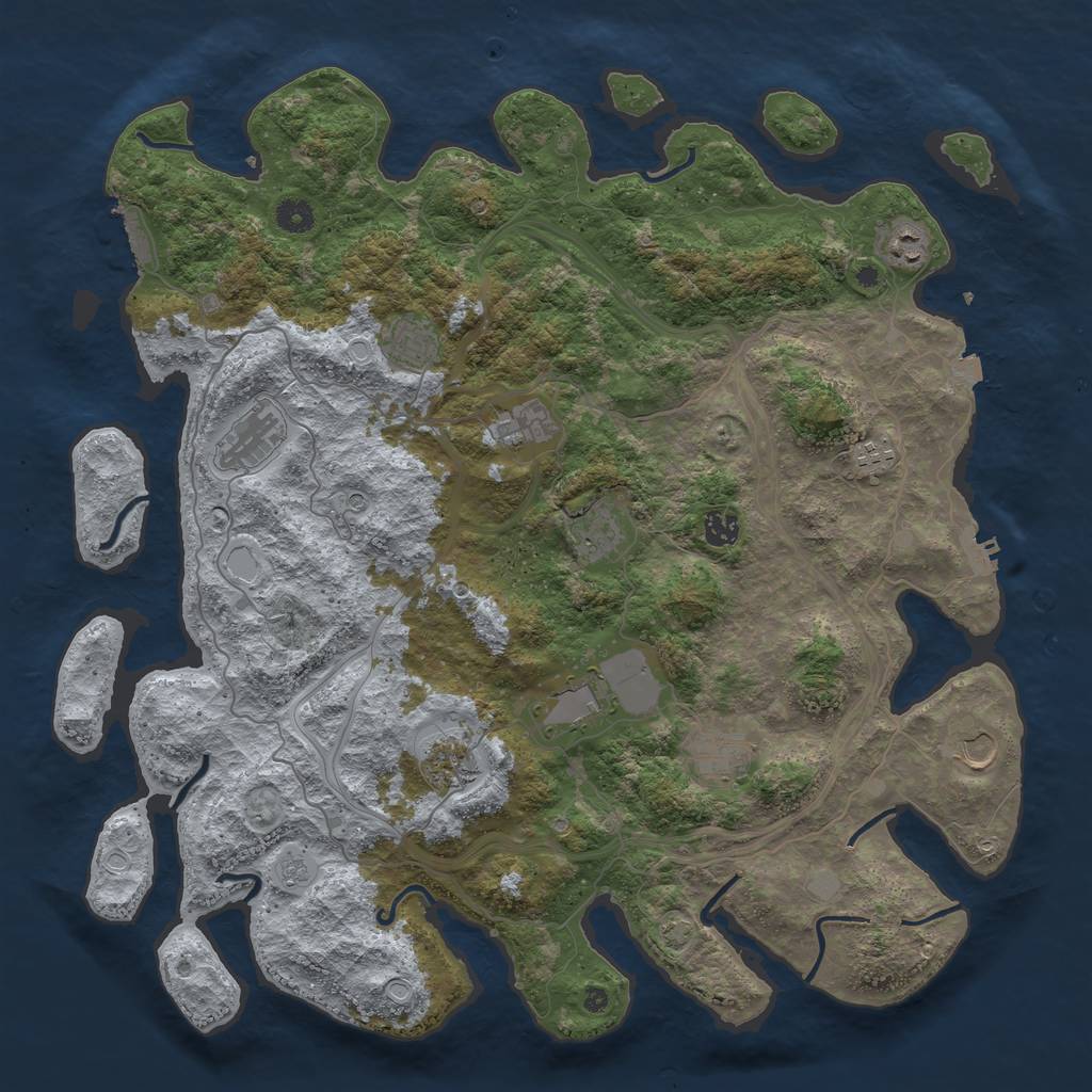 Rust Map: Procedural Map, Size: 4500, Seed: 1982994341, 19 Monuments