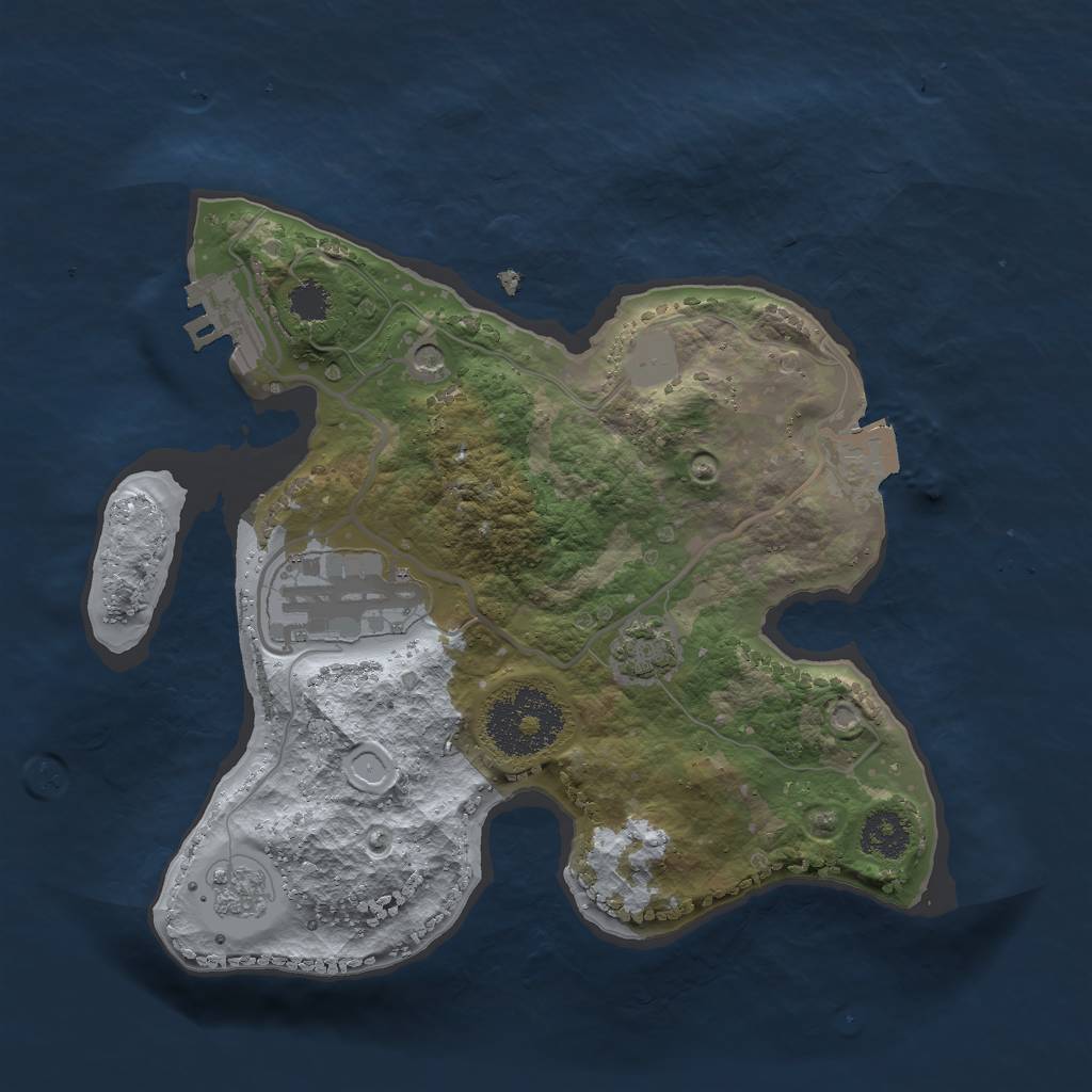 Rust Map: Procedural Map, Size: 2300, Seed: 1987654321, 8 Monuments