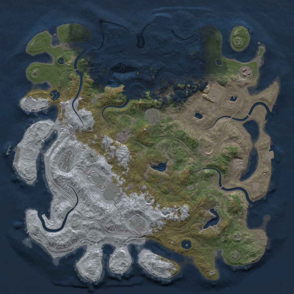 Rust Map: Procedural Map, Size: 4500, Seed: 1554159664, 16 Monuments