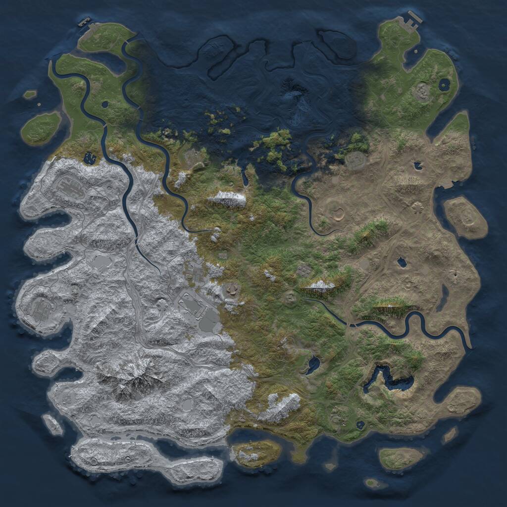 Rust Map: Procedural Map, Size: 6000, Seed: 198736740, 17 Monuments