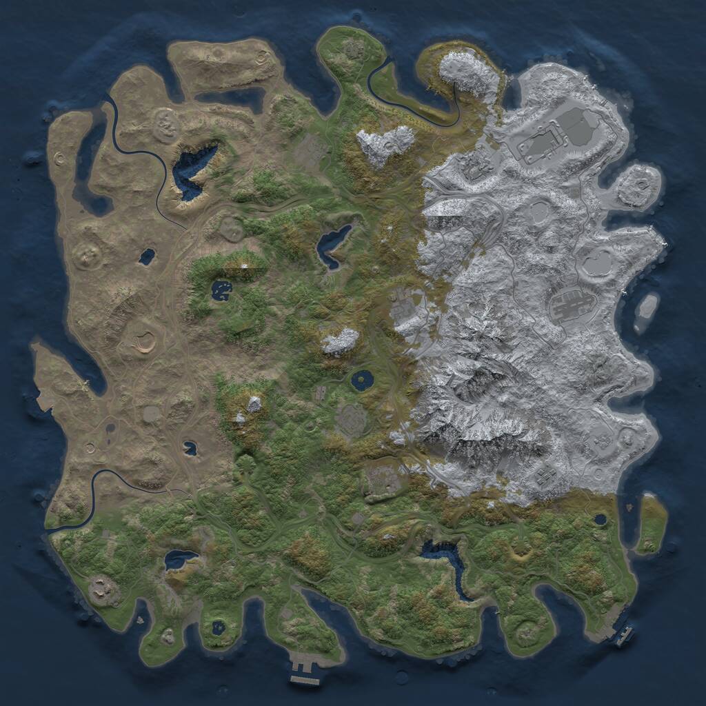 Rust Map: Procedural Map, Size: 5000, Seed: 278875105, 17 Monuments