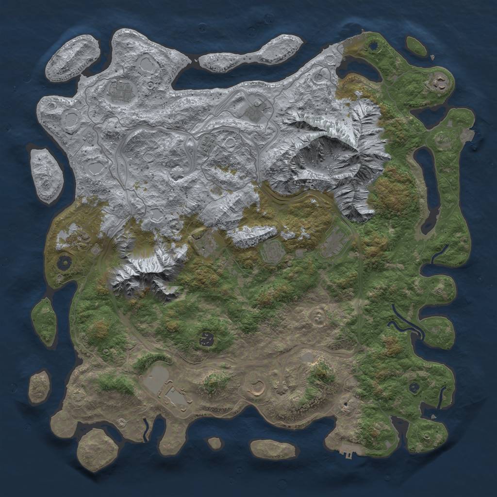 Rust Map: Procedural Map, Size: 5000, Seed: 1616359509, 19 Monuments