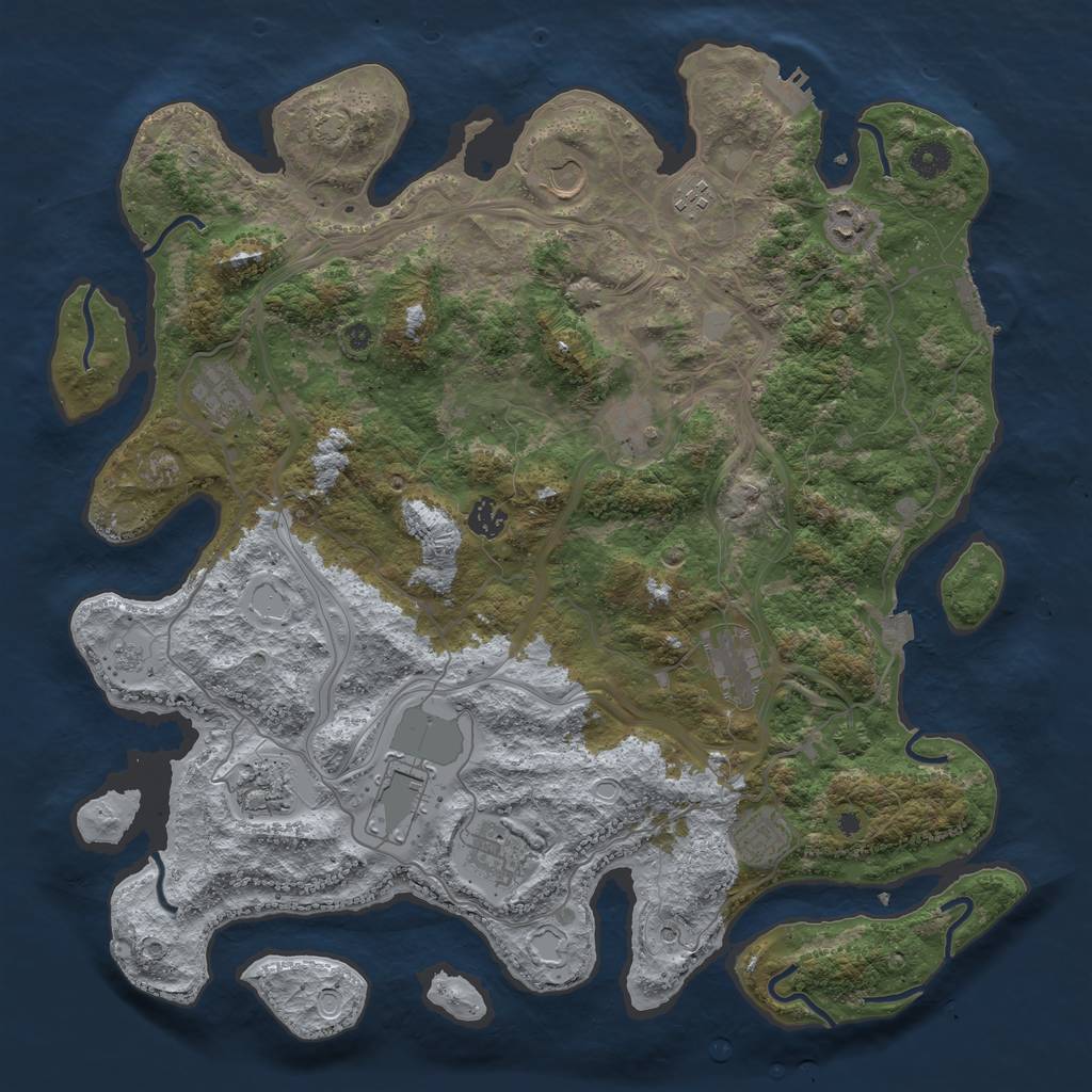 Rust Map: Procedural Map, Size: 4250, Seed: 1154692149, 19 Monuments