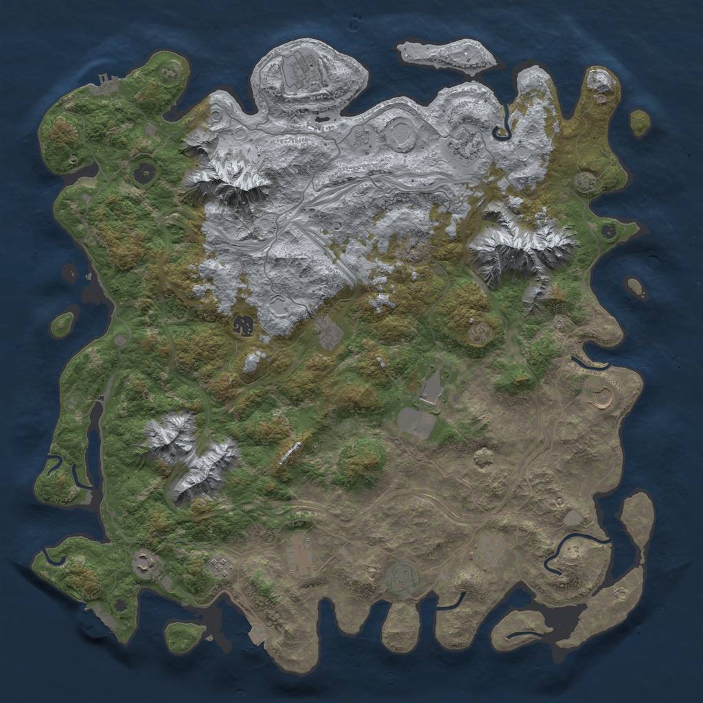 Rust Map: Procedural Map, Size: 5000, Seed: 4514247, 19 Monuments