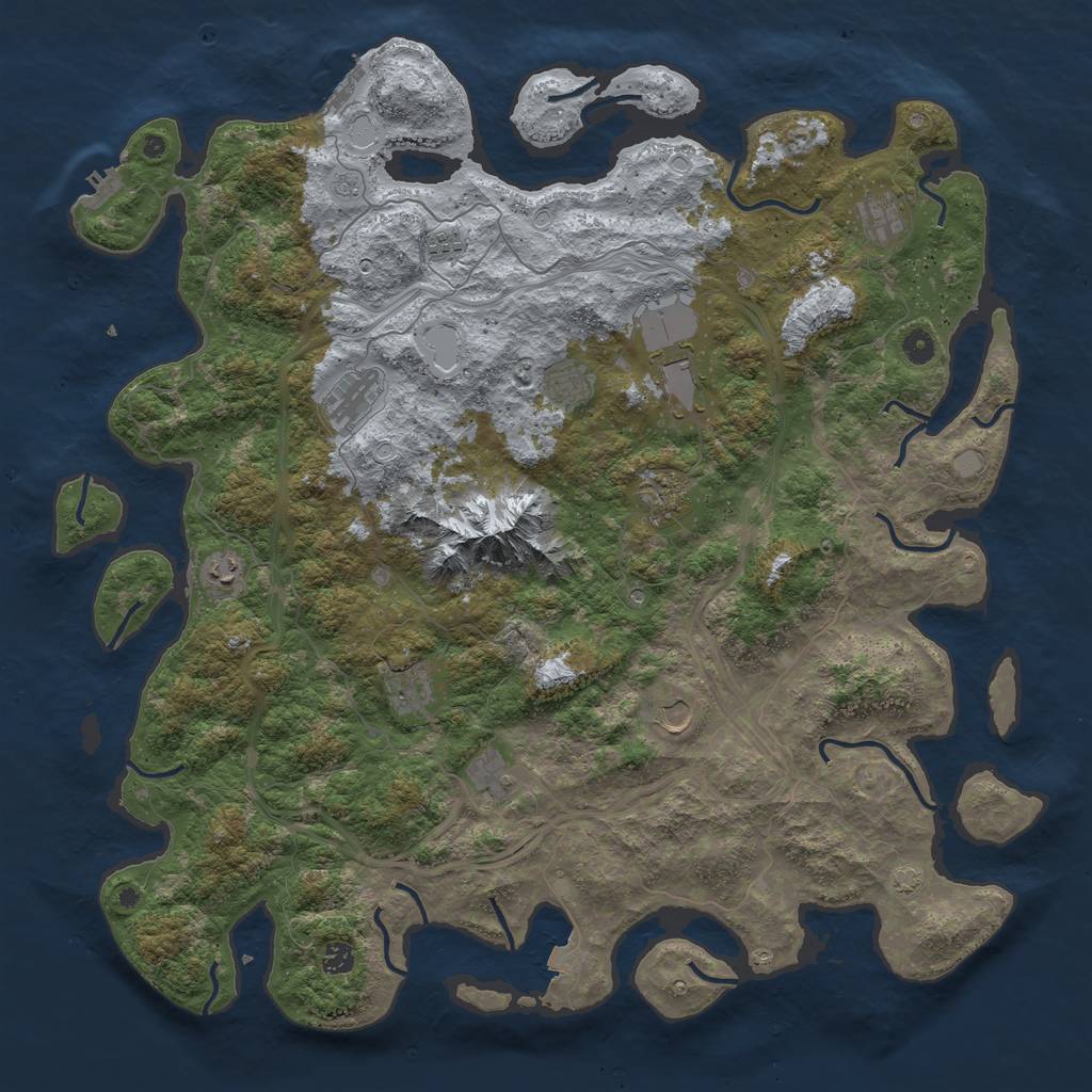 Rust Map: Procedural Map, Size: 5000, Seed: 89678108, 19 Monuments