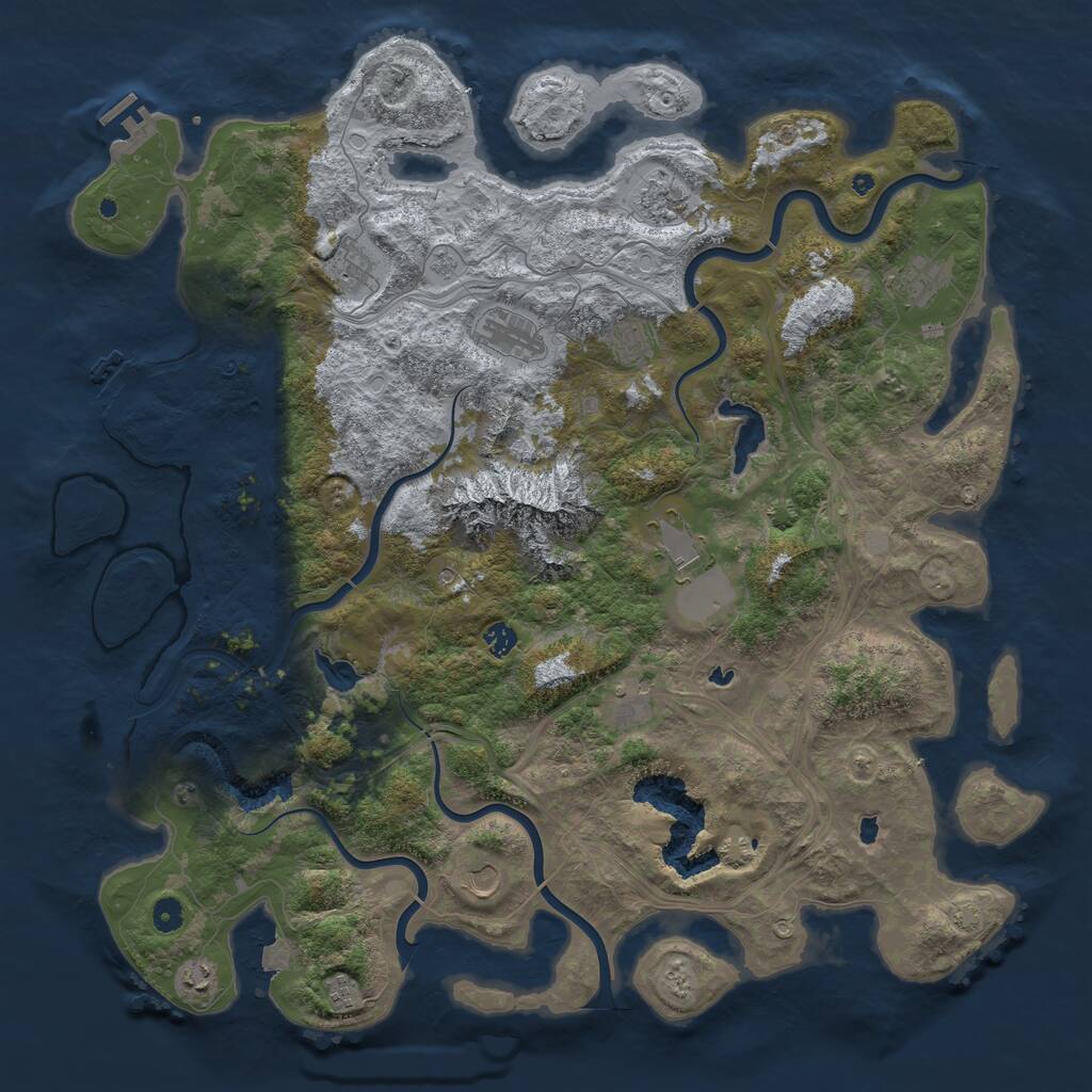 Rust Map: Procedural Map, Size: 5000, Seed: 89678108, 17 Monuments